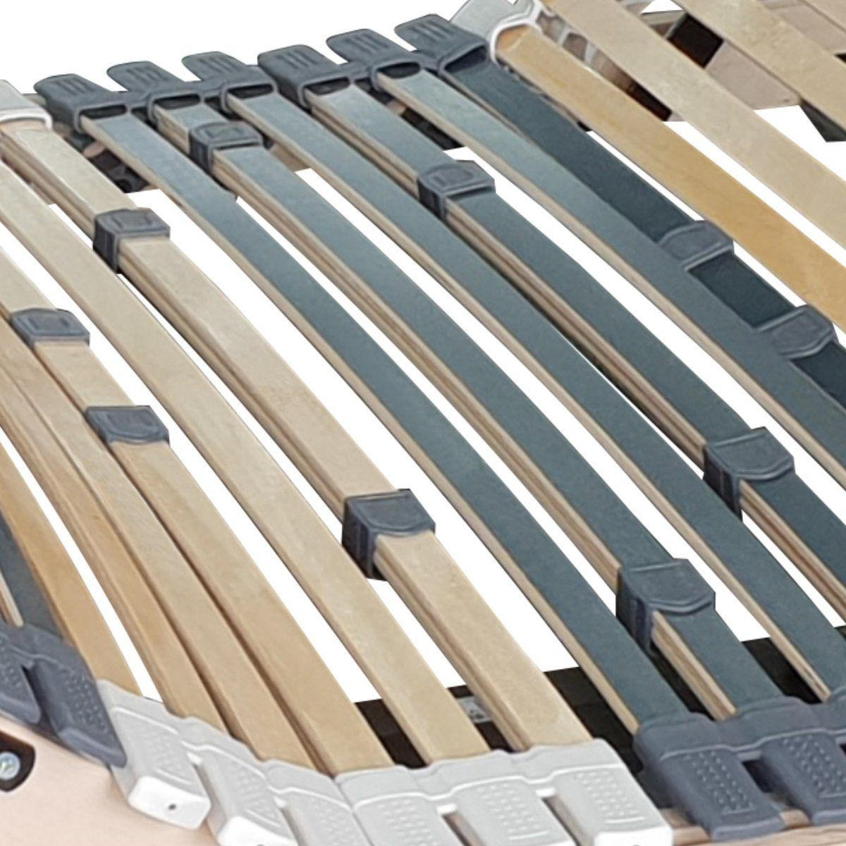 ELEKTRISCHER Lattenrost 44 Leisten 140x200cm 8,5 cm Hoch 7-Zonen bis 300 kg - Weiß/Naturfarben, Holz (140/200cm) - Matratzen Perfekt