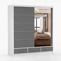 KLEIDERSCHRANK Florence 203 cm, 203/218/61, 2-türig, grau - Grau, Holzwerkstoff (203/218/61cm) - imoebel24