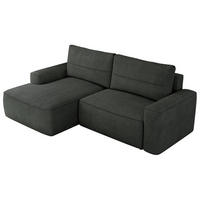 ECKSOFA BELLUNO L Dunkelgrau Strukture - Links - Dunkelgrau/Schwarz, Textil (144/233cm) - MKS