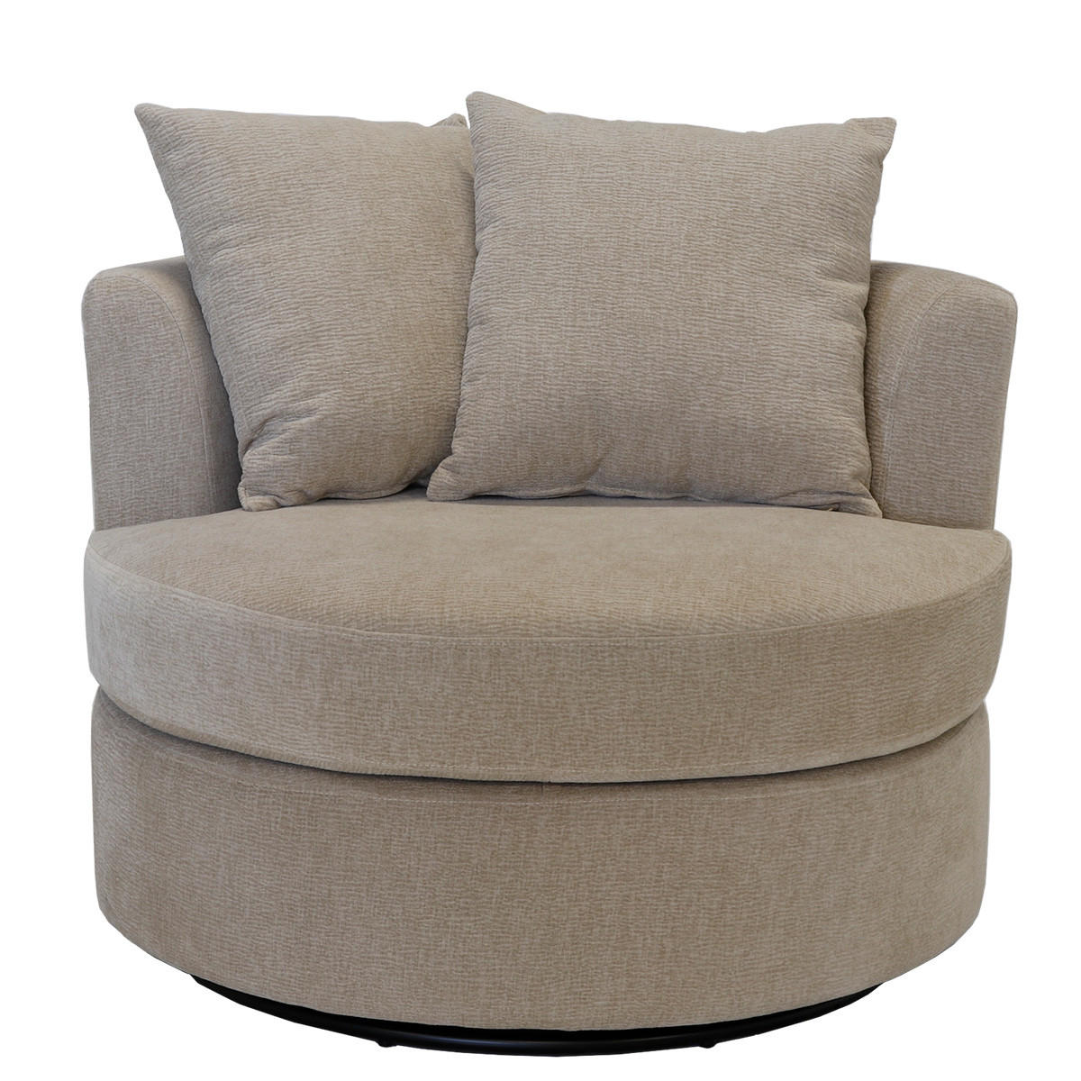 DREHSESSEL rund aus Stoff, taupe - Taupe, Textil (93/84/88cm) - Giga Meubel
