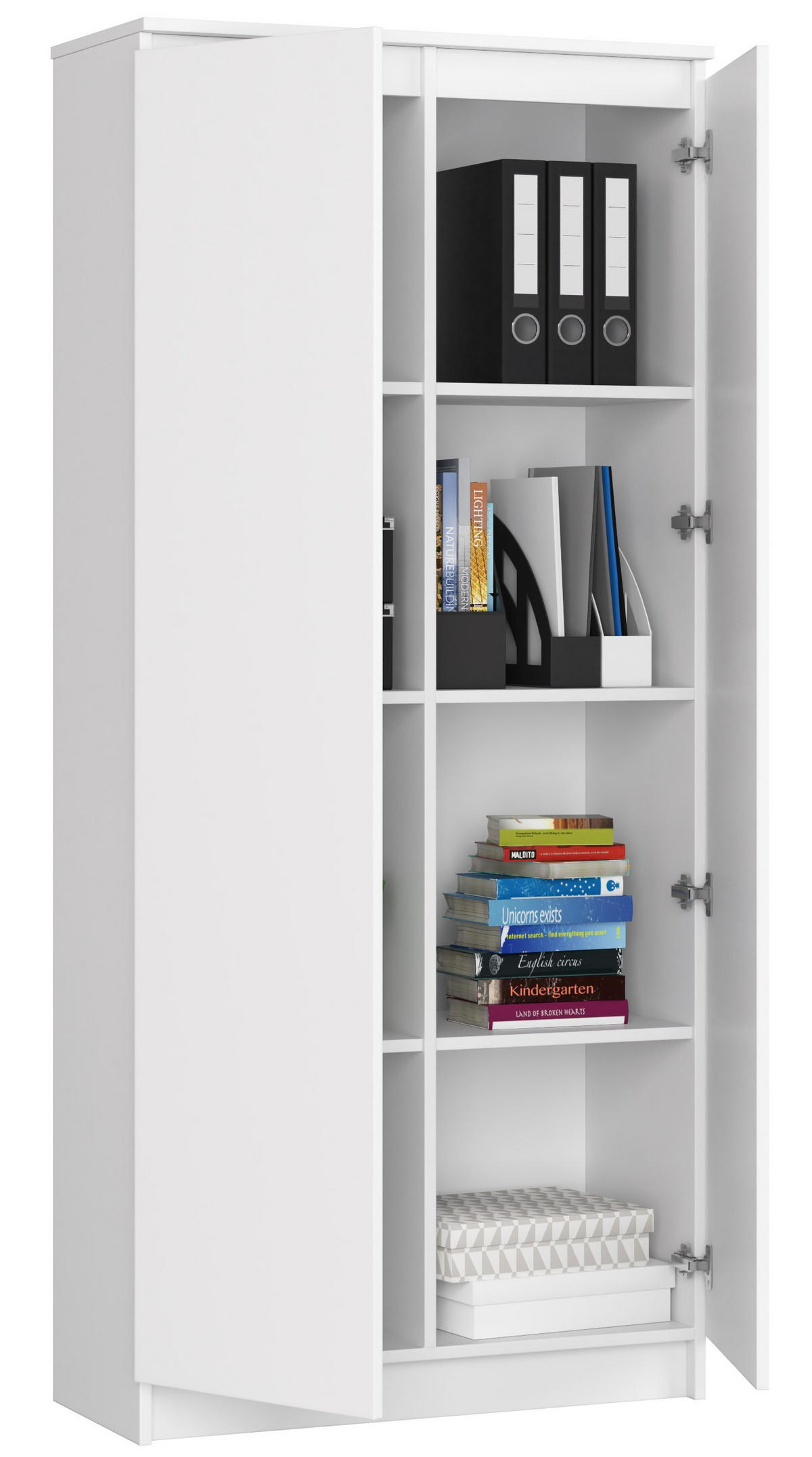 STANDREGAL Weiß 180/80/35 - Weiß, Holzwerkstoff (80/180/35cm) - RAUMHIRSCH FURNITURE