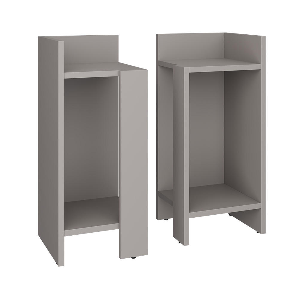 NACHTTISCH Lenar Greige 27 x 60 cm 2er-Set - Greige, Holzwerkstoff (27/60/25cm) - Vicco