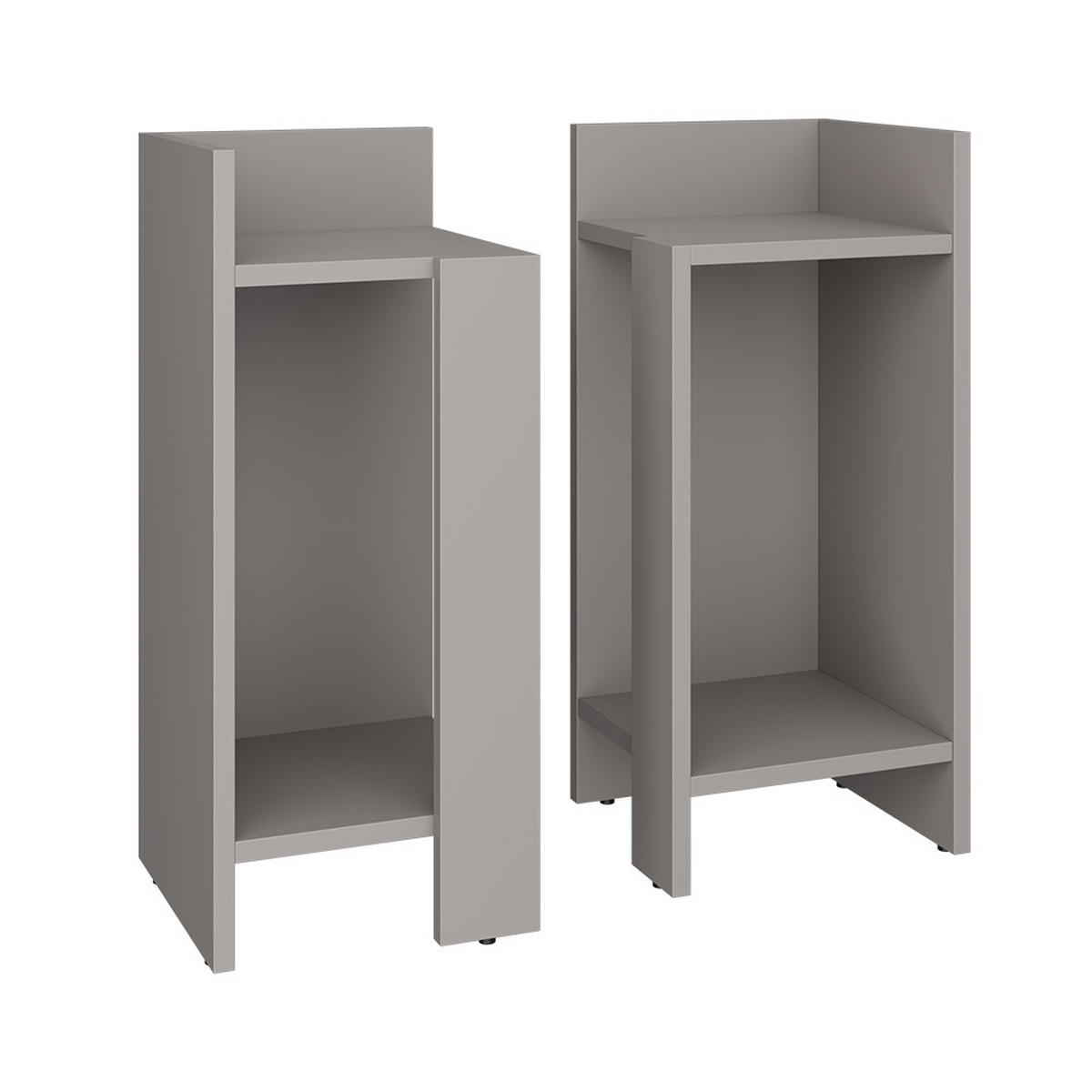 NACHTTISCH Lenar Greige 27 x 60 cm 2er-Set - Greige, Holzwerkstoff (27/60/25cm) - Vicco