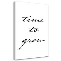WANDBILD zeit zum wachsen - Schwarz, Textil (40/60cm) - Feeby