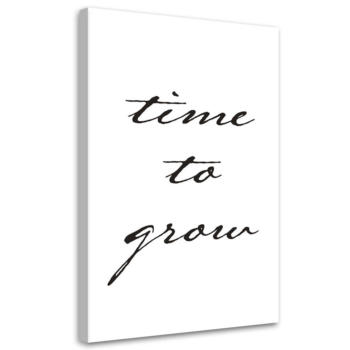 WANDBILD zeit zum wachsen - Schwarz, Textil (40/60cm) - Feeby