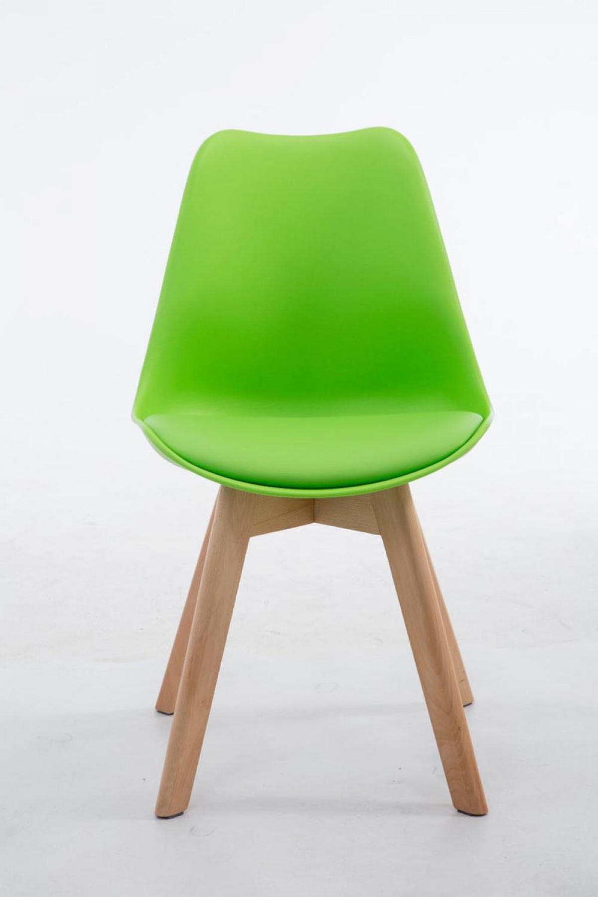 STUHL Lederlook Grün - Eukalyptusholzfarben/Grün, Holz/Textil (48/84/41.5cm) - CLP
