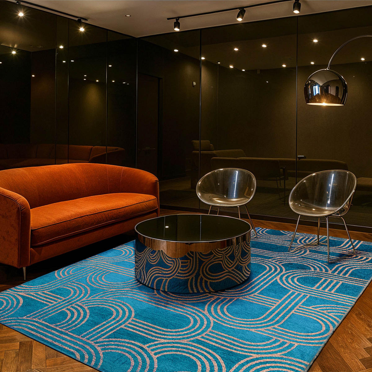 TEPPICH Disco Night Fever 170/240 cm - Blau, Textil (170/240cm) - Lola&Moi