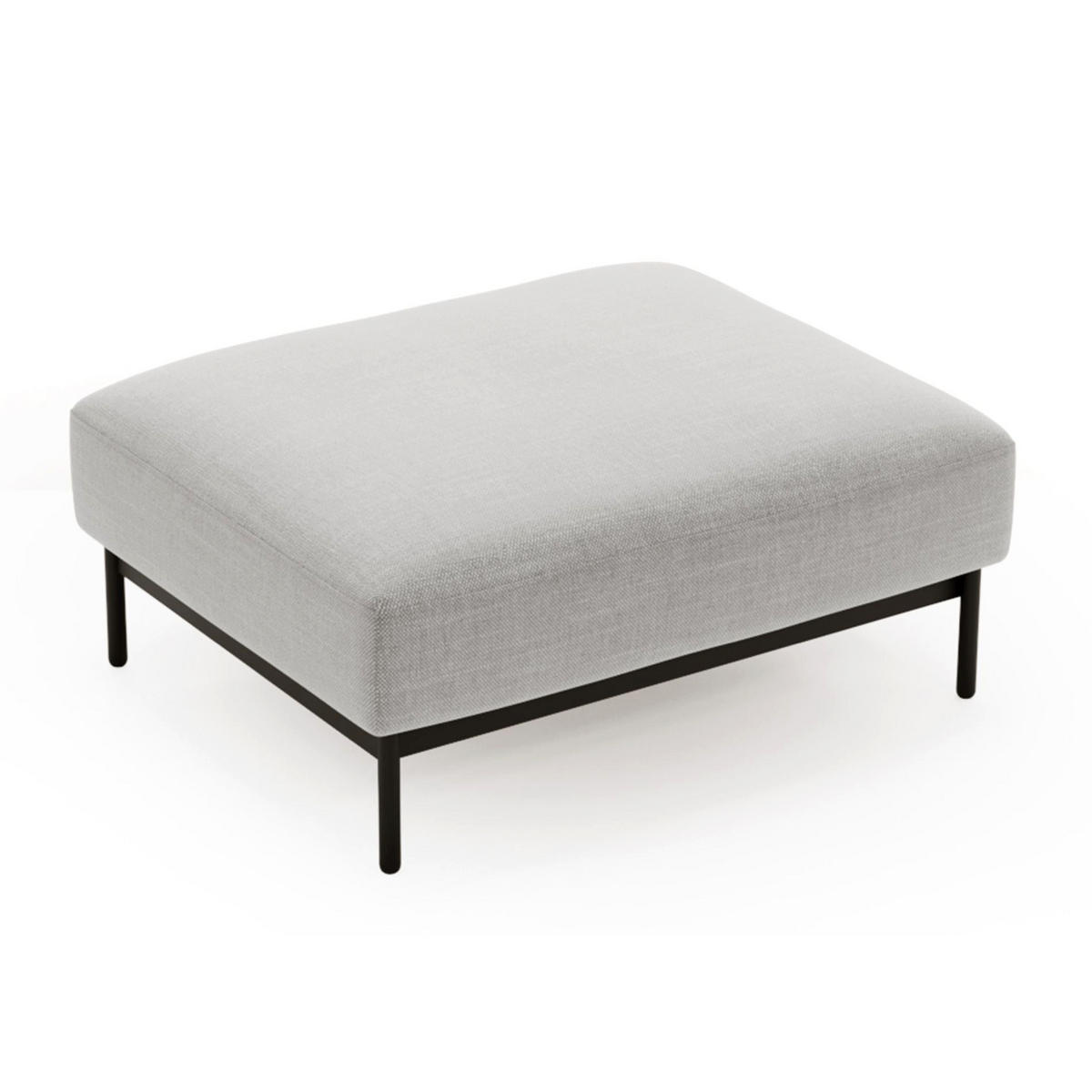 POLSTERHOCKER Solianero Hellgrau 100 x 87 cm - Hellgrau, Textil/Metall (100/42/87cm) - Selsey