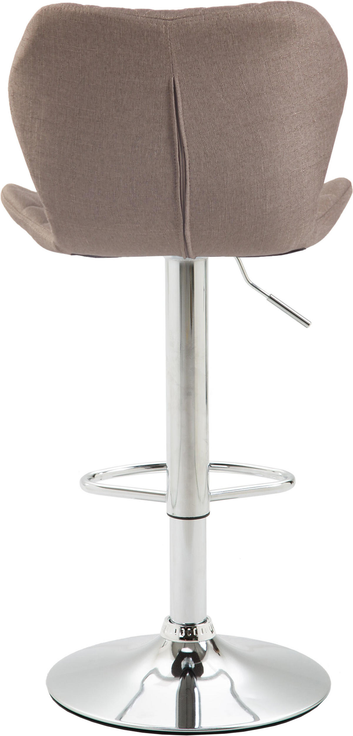 BARHOCKER Cora, Gestell Metall in Chromoptik, Stoff Taupe - Taupe/Chromfarben, Textil/Metall (47/100/51cm) - TPFLiving