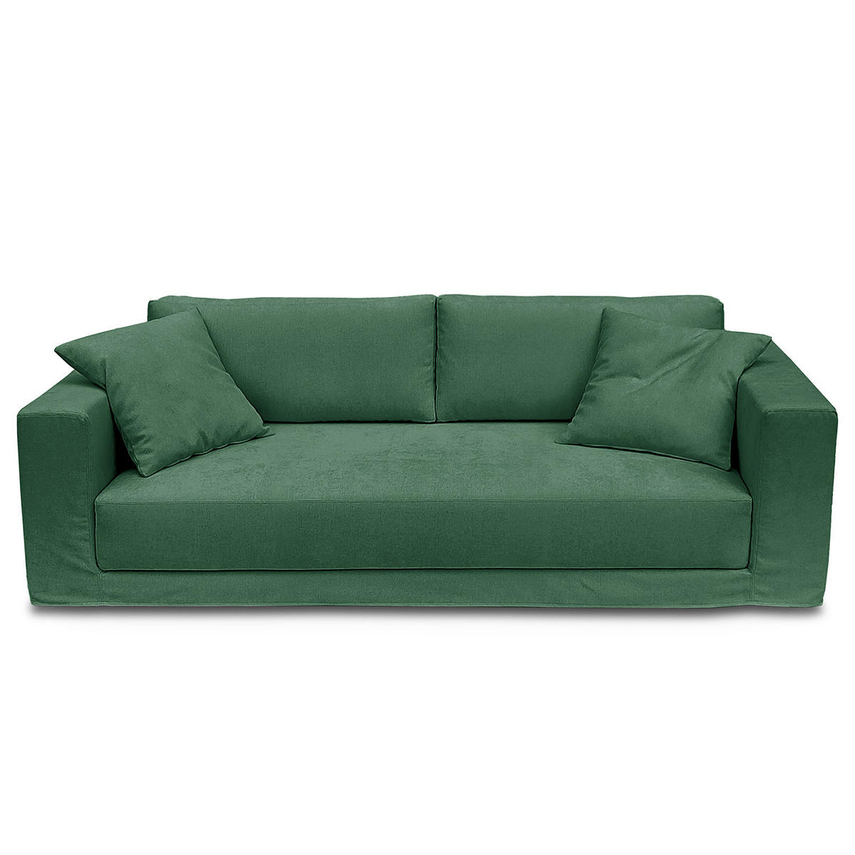 3-SITZER SOFA mit Wechselbezug - Webstoff - Grün, Textil (245/63/122cm) - home24