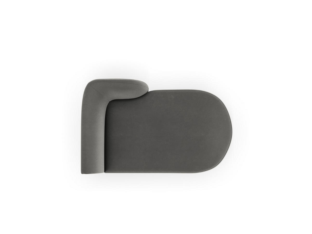 CHAISELONGUE rechts Miley aus Samt hellgrau - Hellgrau, Textil (90/70/156cm) - Micadoni