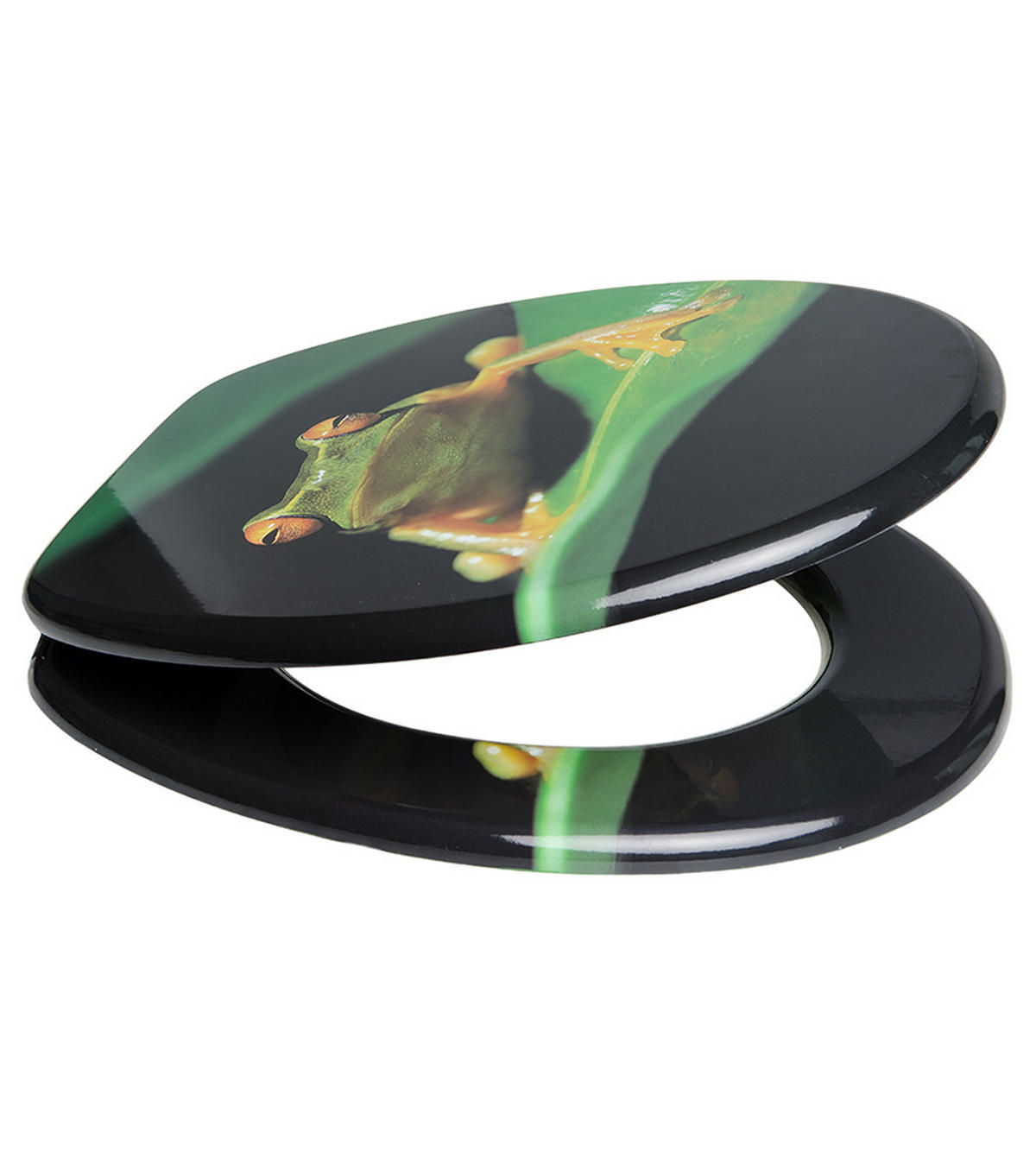 WC-SITZ Frosch-Grün - Grün, Holzwerkstoff (38/6/47cm) - Sanilo