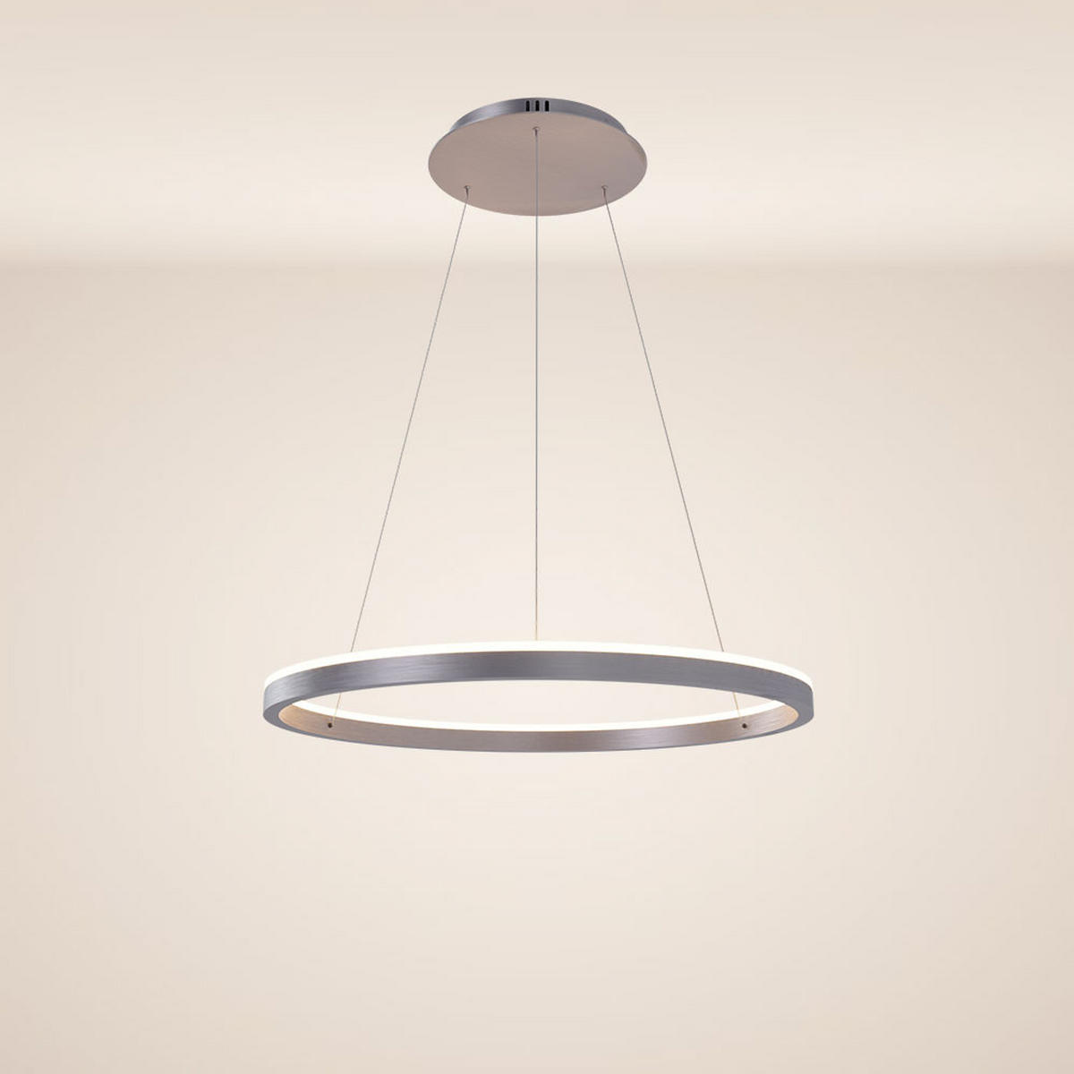 LED-HÄNGELAMPE Ring Aluminium Ø 60cm - Alufarben, Metall (60/60/3.3cm) - s.luce