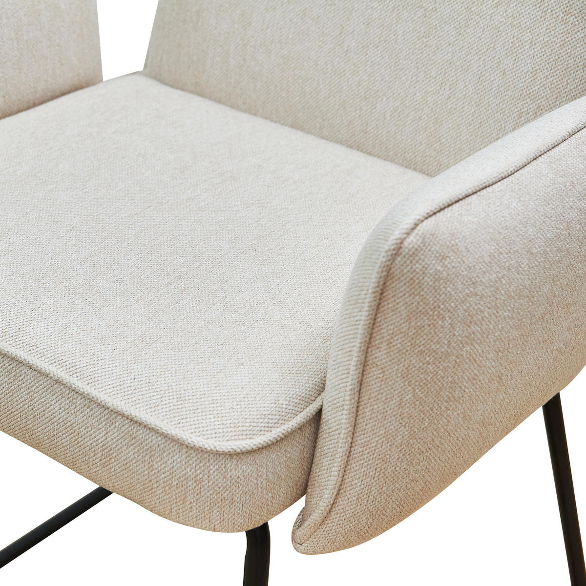 ESSZIMMERSTÜHLE 2ER-SET ALBA - Creme, Metall (62/92/52cm) - SVITA
