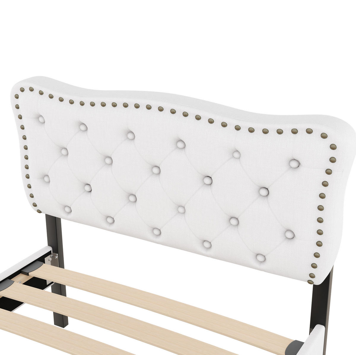 TAPECIRANI krevet 90/200 cm s 2 ladice i podesivim uzglavljem, Svijetlobež - bež, drvni materijal (90/200cm) - Redom