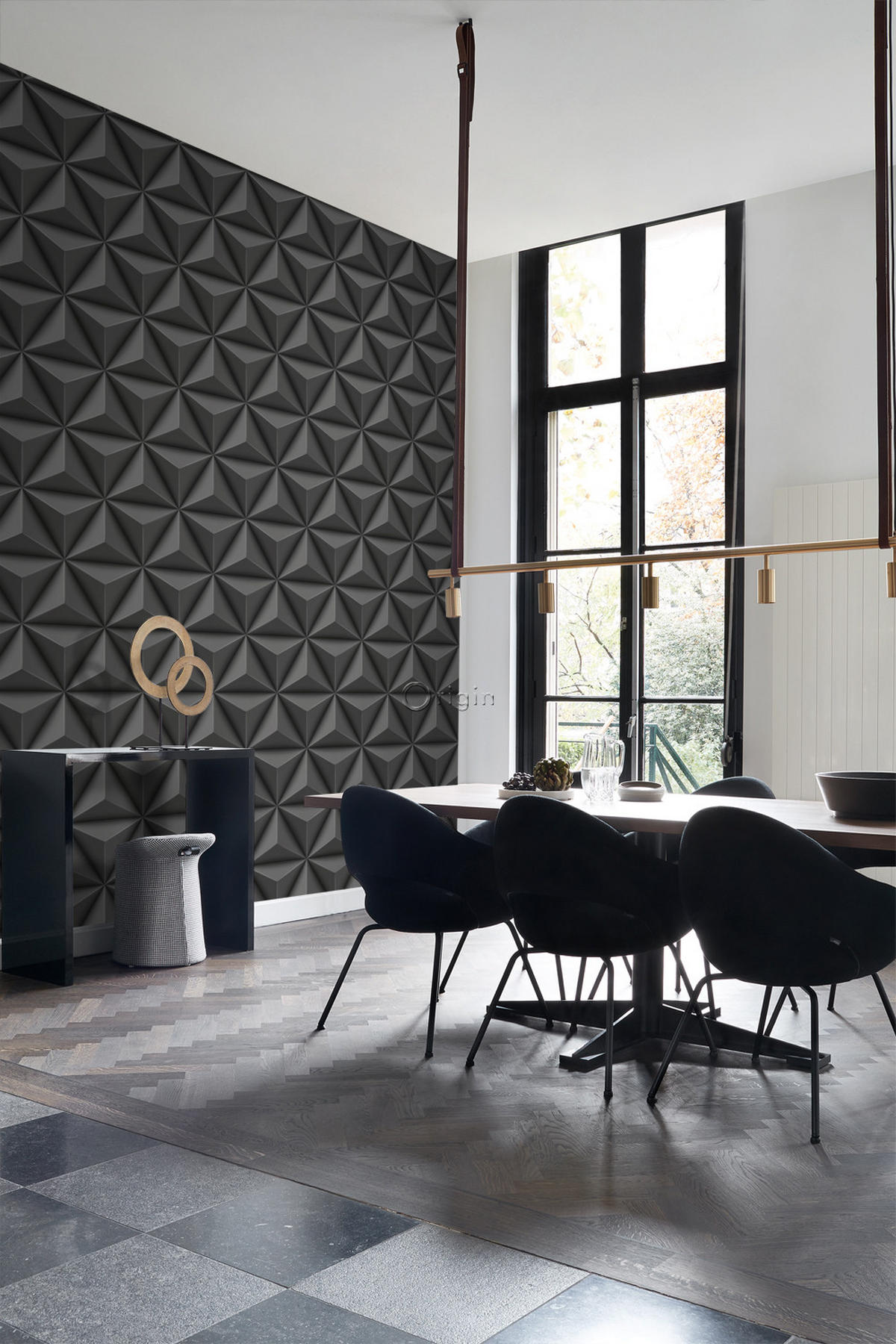 TAPETE 3D-Muster 53 cm x 10.05 m - Grau, Papier (53/1000cm) - Origin Wallcoverings