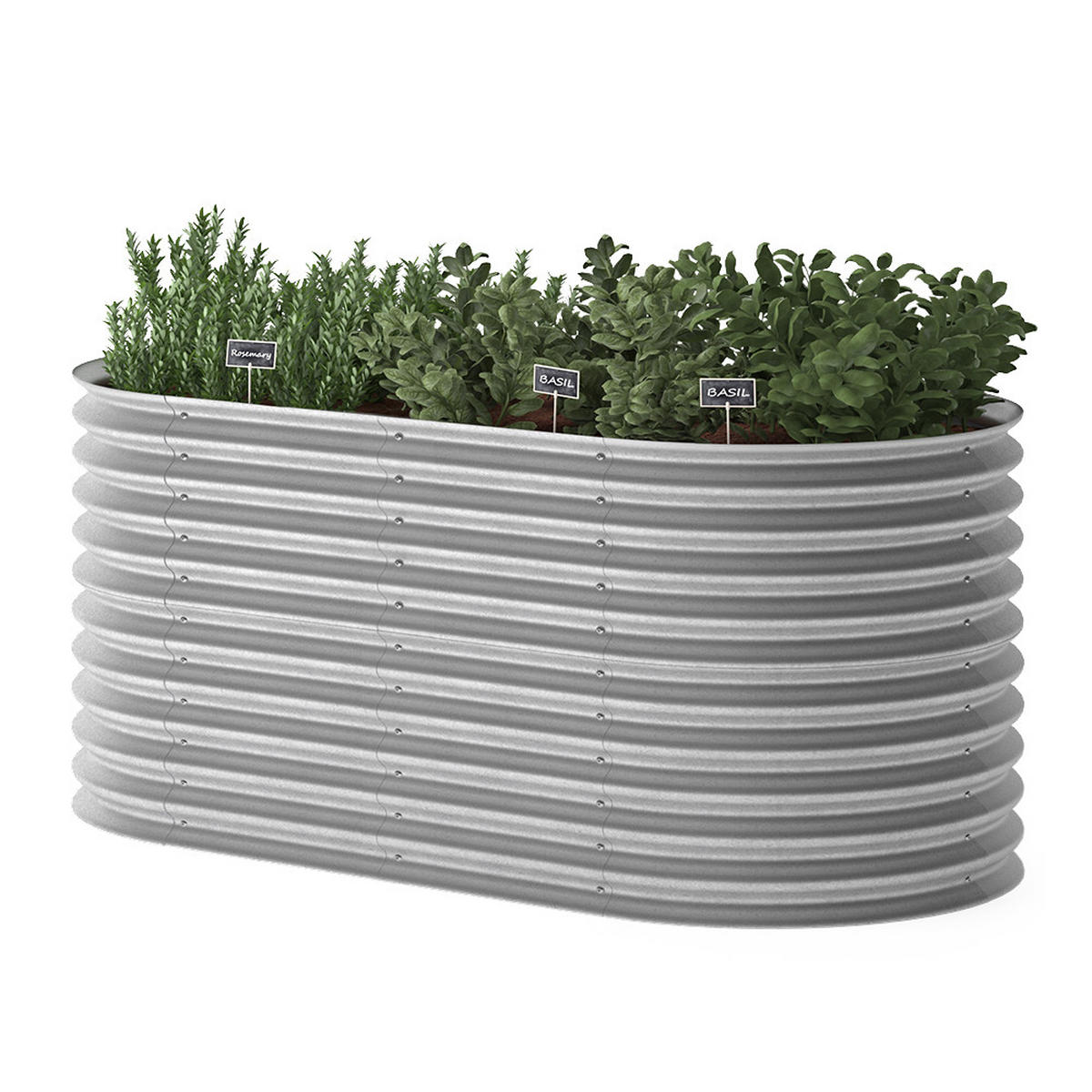 HOCHBEET Silber 200 x 100 cm - Silberfarben, Metall (200/80/100cm) - OK-Living