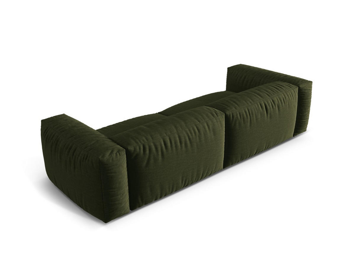 SOFA modular Martina aus strukturiertem Stoff grün 4 Sitzplätze - Grün, Textil (320/75/106cm) - Micadoni