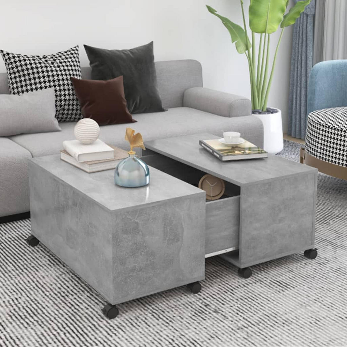 COUCHTISCH Betongrau 75x75x38 cm Holzwerkstoff - Grau, Holzwerkstoff (75/75/38cm) - furnicato
