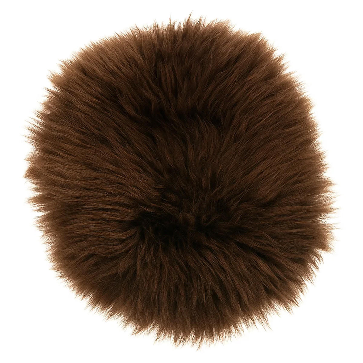 SITZAUFLAGE Lammfell Stuhlauflage Naturfell Rund 40/40 cm - Braun, Fell (40/40cm) - Provellus