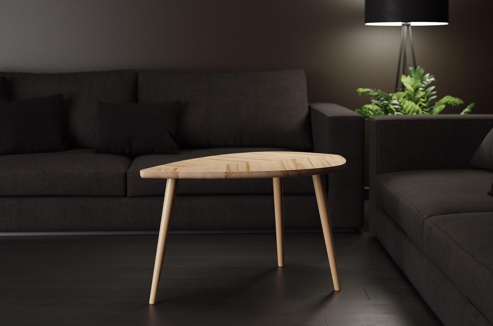 COUCHTISCH Blatt P2M, Eichenholz , blattförmig , 69 cm - Eichefarben, Eichenholz/Holz (37.5/67/50cm) - Onemarket