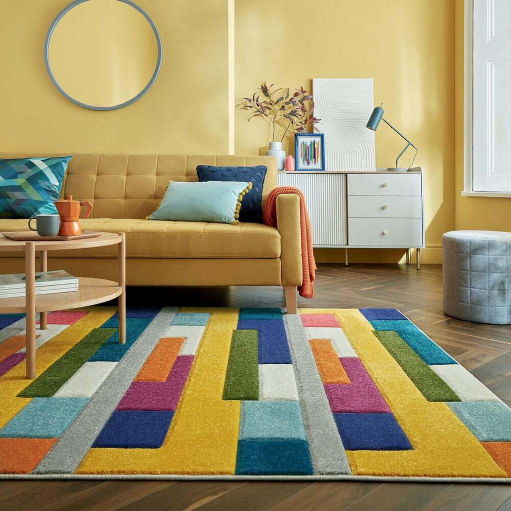 Thumbnail - Kadima Design Teppich, Mehrfarbig, Textil, Abstrakt, Rechteckig, 80x150 cm, pflegeleicht, Teppiche & Böden, Teppiche, Fl...