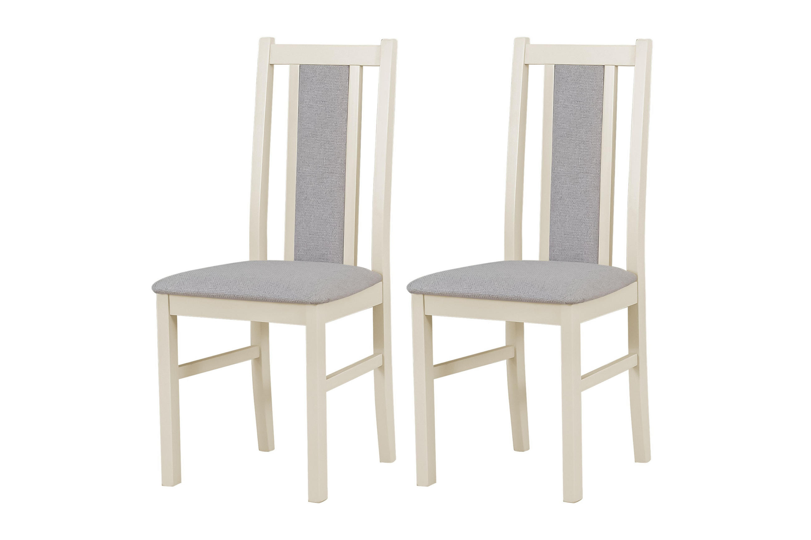 ESSZIMMERSTUHL - 2er-Set Bos 14 kaschmir opium 85 - Beige/Blaugrau, Holz (43/94/40cm) - Leaf Design