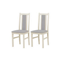 ESSZIMMERSTUHL - 2er-Set Bos 14 kaschmir opium 85 - Beige/Blaugrau, Holz (43/94/40cm) - Leaf Design
