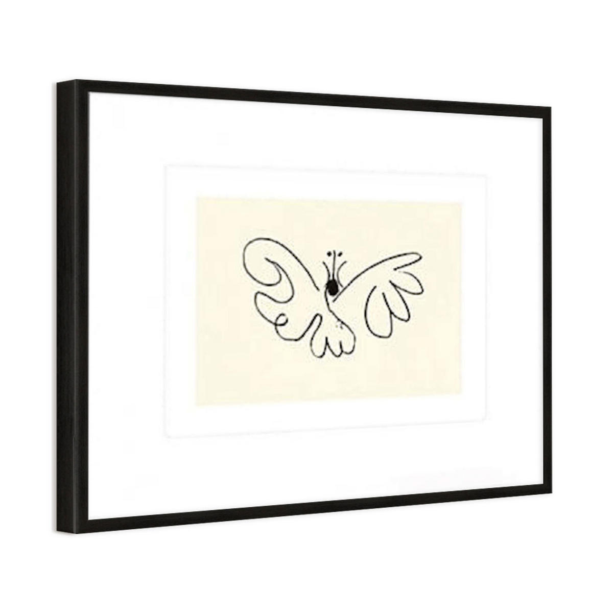 BILD gerahmt 63x53 cm Pablo Picasso „Schmetterling“ - Weiß, Holz (63/53cm) - artissimo