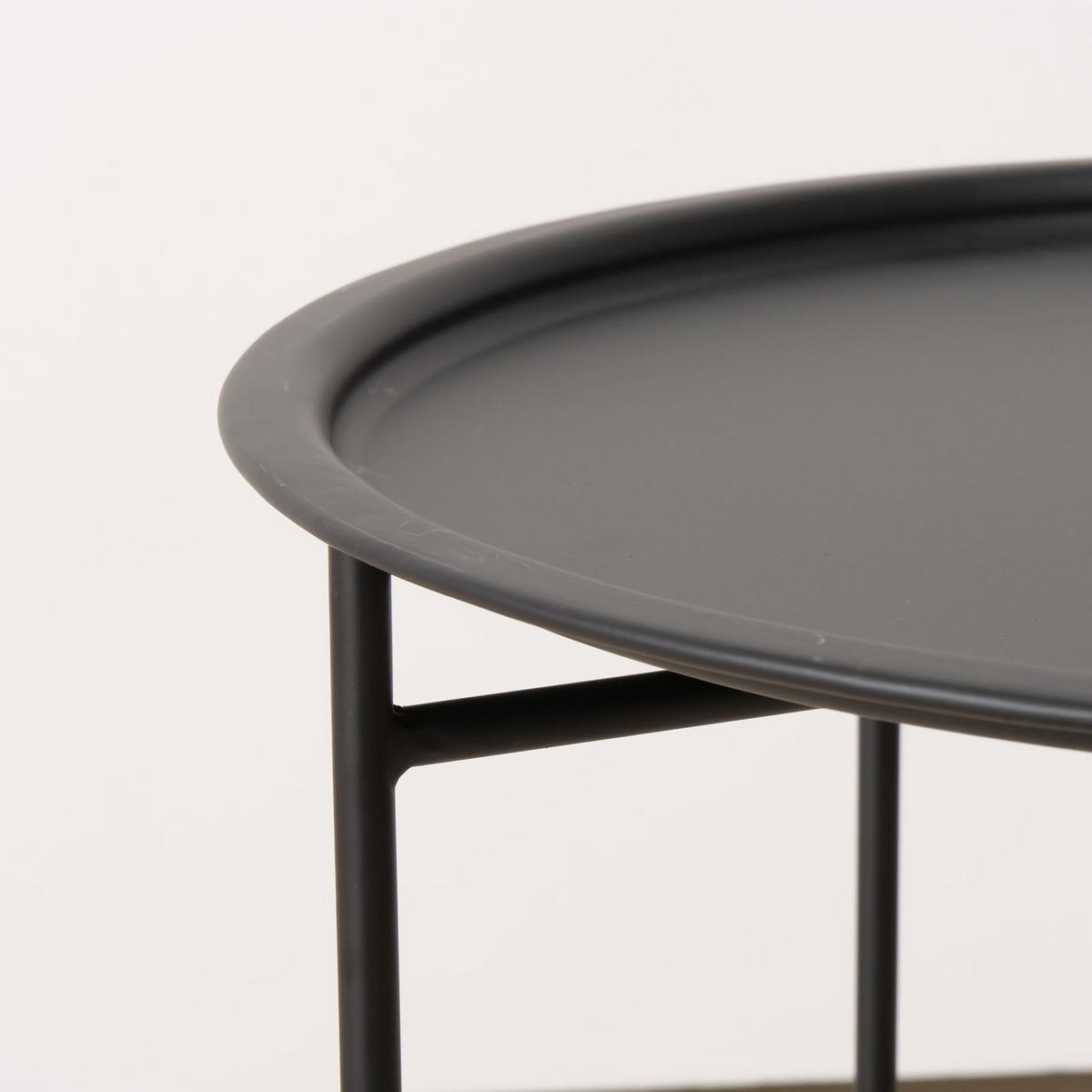 BEISTELLTISCH Rocko Ø 46 cm - Schwarz, Metall (46/46/46cm) - Boltze Home
