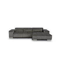 ECKSOFA mit elektrischem Sitzvorschub und verstellbaren Kopflehnen - Chromfarben/Anthrazit, Textil (186/307cm) - Cotta