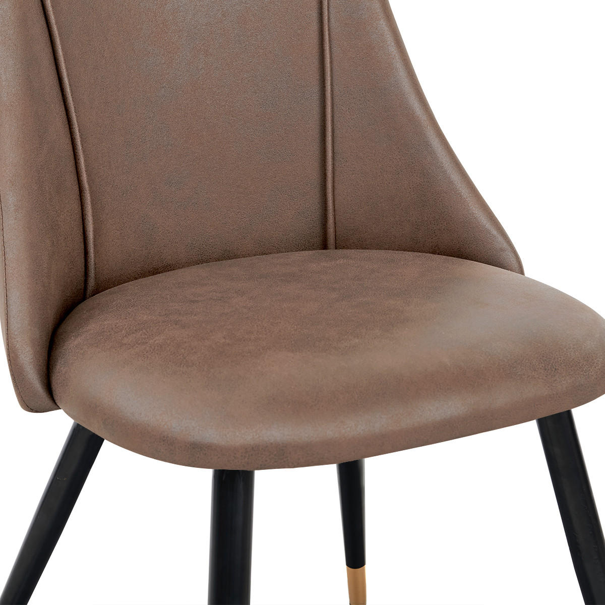 STUHL-SET 2 Stück in Kunstleder - Schwarz/Braun, Holzwerkstoff/Textil (56/83/55cm) - Urban Meuble