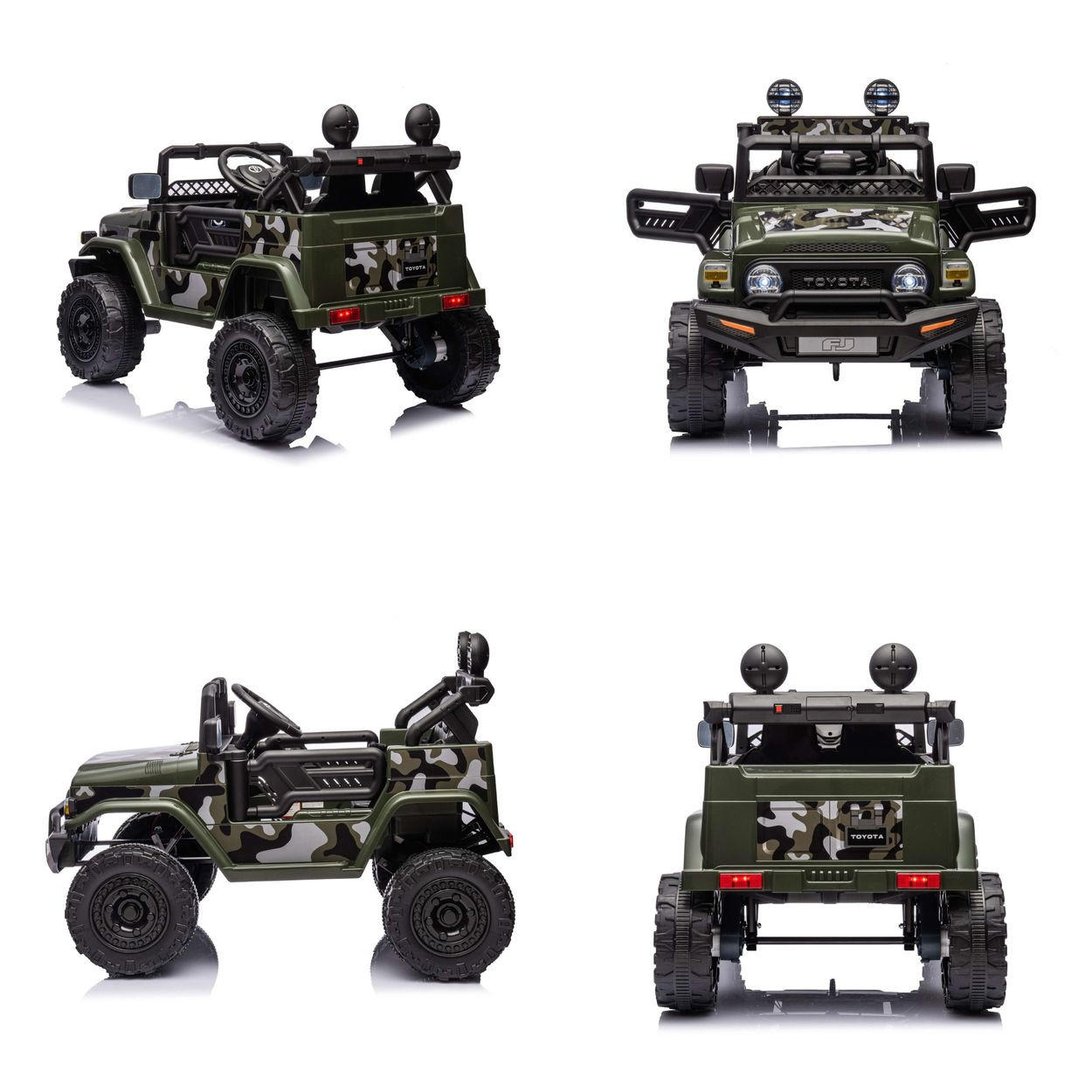 ELEKTROAUTO SUV Toyota grün FJ Cruiser EVA-Reifen Musik LED-Lichter - Grün, Kunststoff (124/79/80cm) - Chipolino