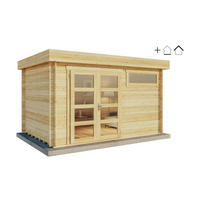 GARTENHAUS Holz Komplettset - Leandro - Naturfarben, Holz (394/217/268cm) - Alpholz