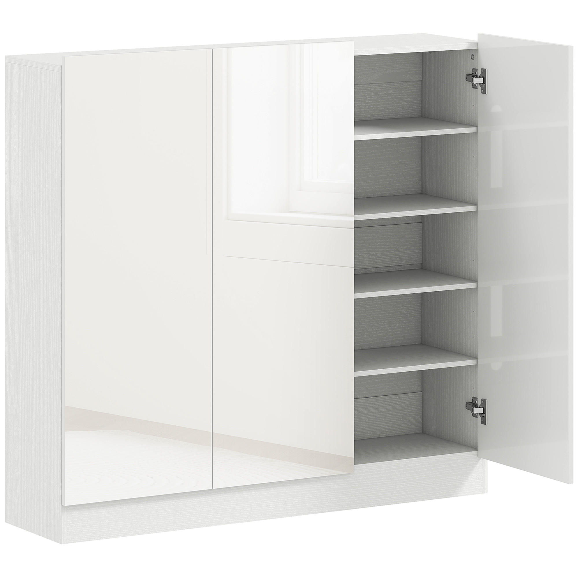 SKOSKÅP, skohylla med justerbara hyllor, ventilationshål, vit 108.5/106.4/34 cm