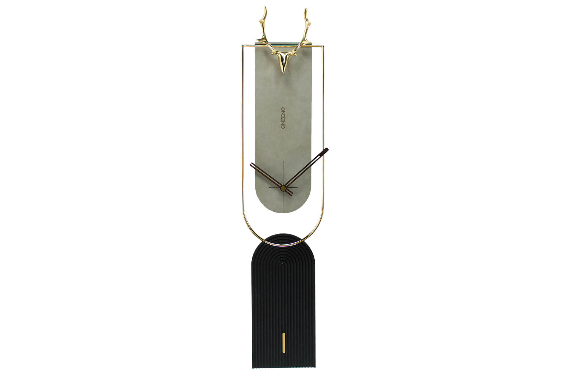 WANDUHR Design Grau 18/76 cm - Grau, Holzwerkstoff/Metall (1.2/75.5/2cm) - ONZENO