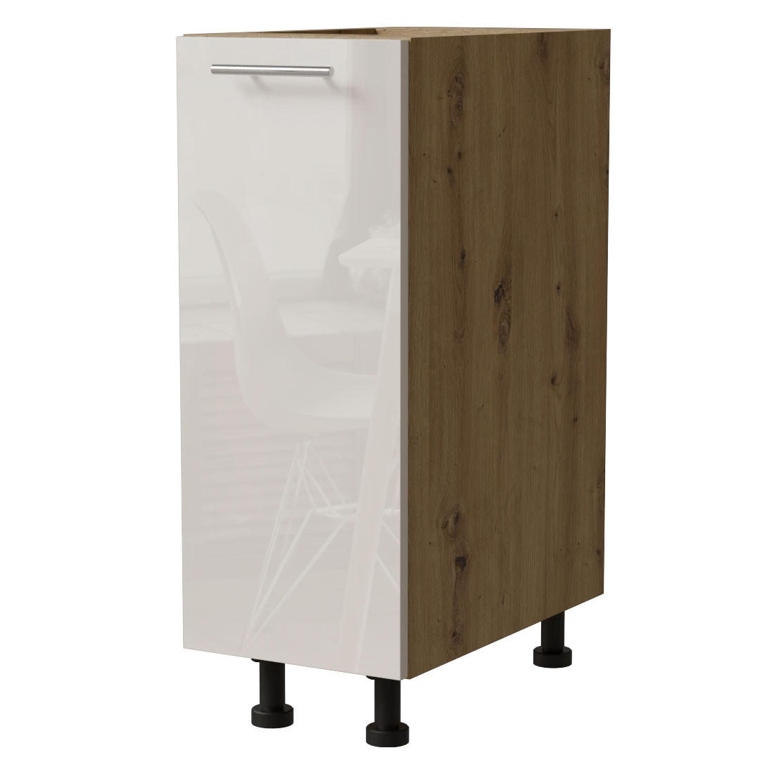 Feldmann-Wohnen Unterschrank Creme, Eiche Artisan 30x82x50 cm