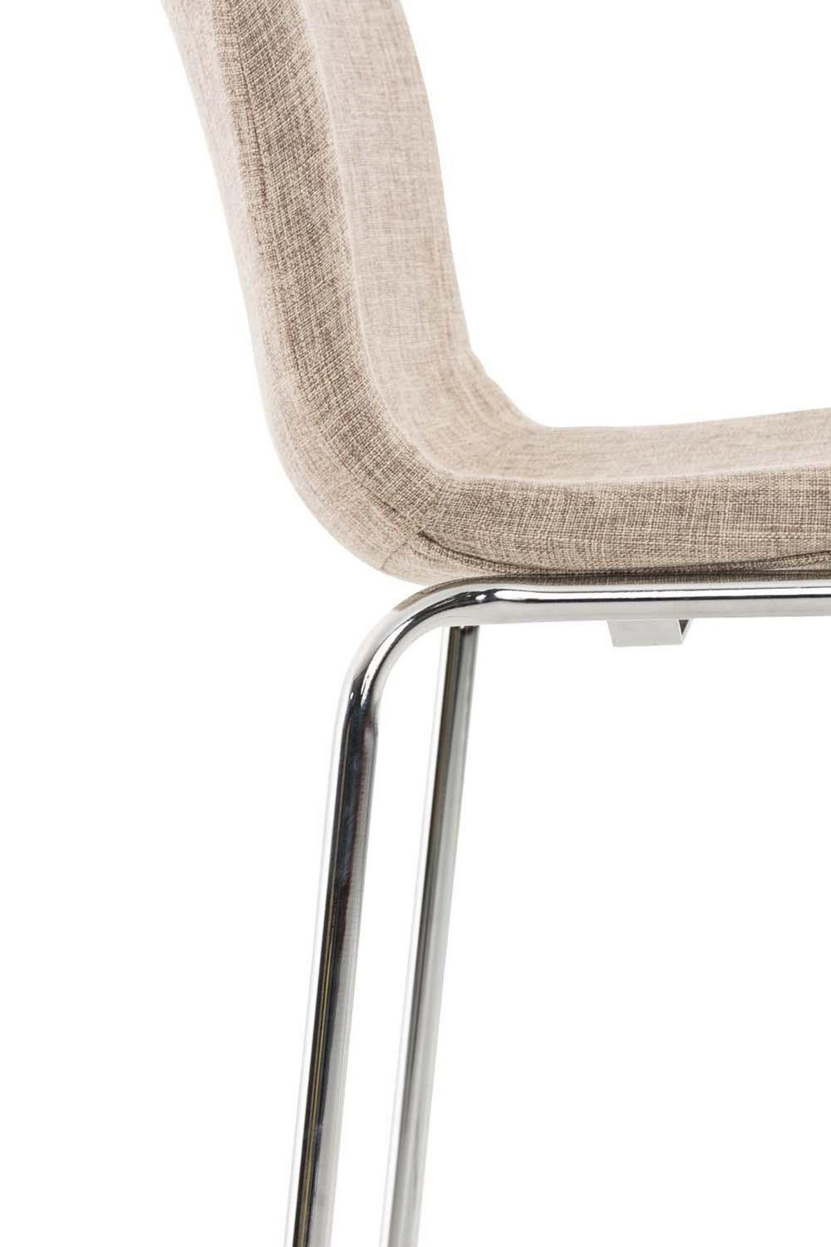 BARHOCKER 2er Set Stoff creme - Chromfarben/Creme, Textil/Metall (43/100/48cm) - CLP