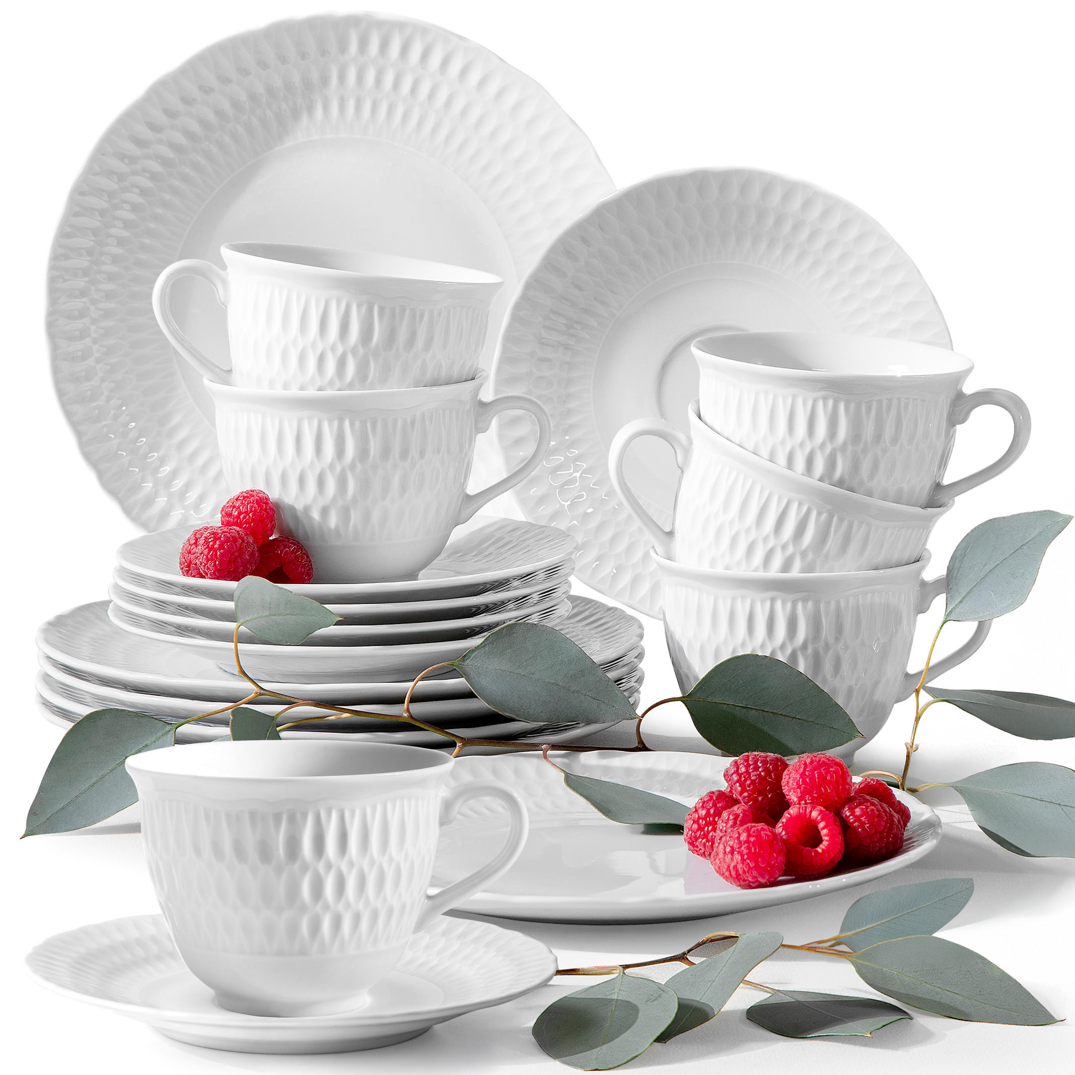 Konsimo® Kaffeeservice Weiß 21x22x21 cm