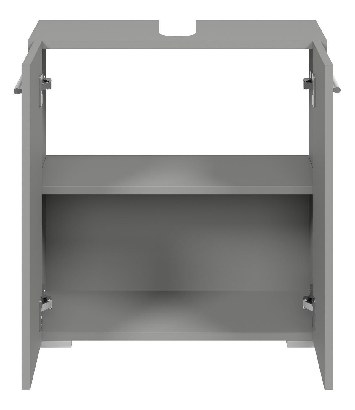 WASCHBECKENUNTERSCHRANK Jupiter 2 Türen Grau Matt - 60 x 30 x 60 cm - Hellgrau, Holz (60/60/30cm) - Badplaats