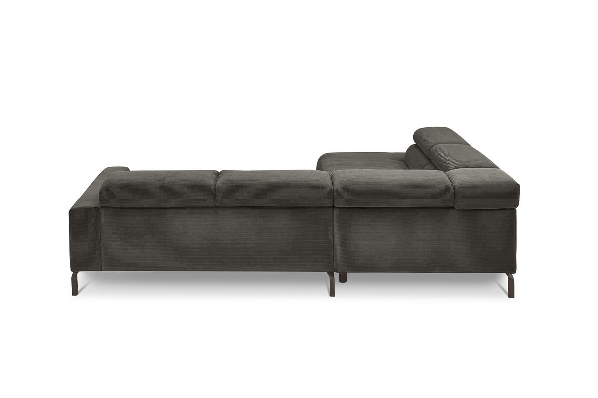 ECKSOFA DELIA Anthrazit Cord - Anthrazit/Schwarz, Textil/Metall (276/219cm) - KAWOLA
