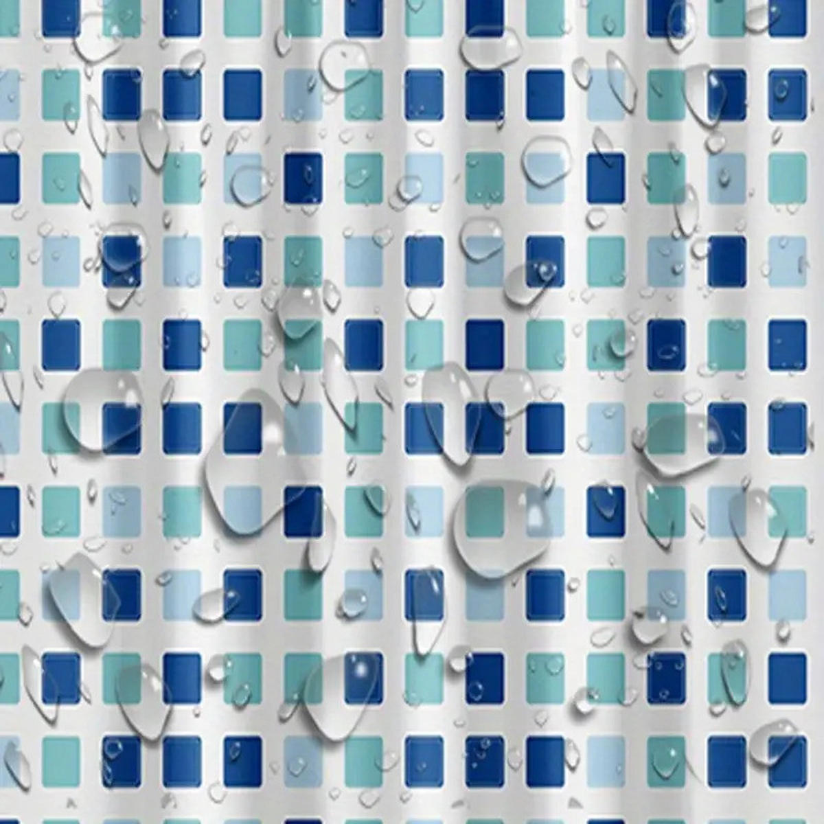 DUSCHVORHANG Blau 180 x 180 cm mit Haken Badezimmer - Multicolor, Kunststoff (180/180cm) - MCBOSON