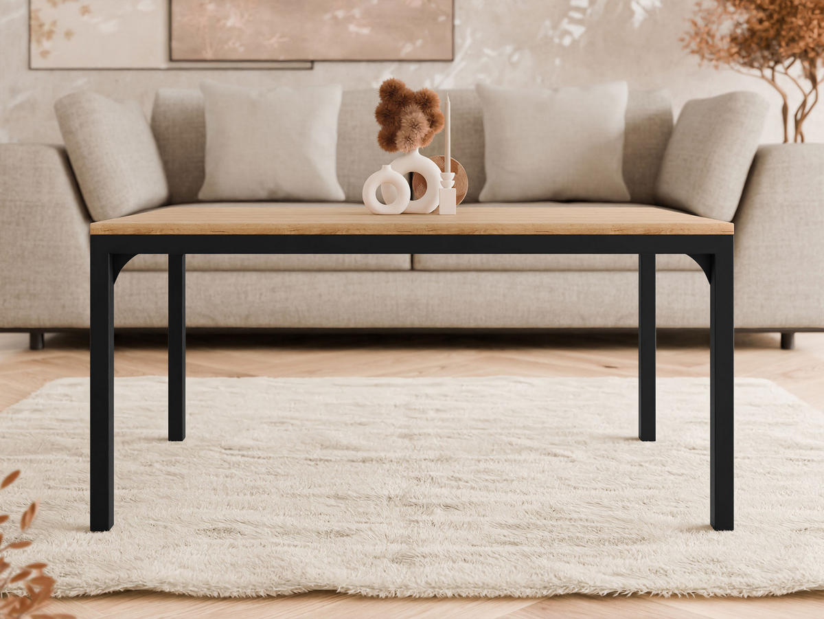 COUCHTISCH Mocca 1 - Schwarz/Braun, Holzwerkstoff/Metall (60/100/50cm) - MIRJAN24