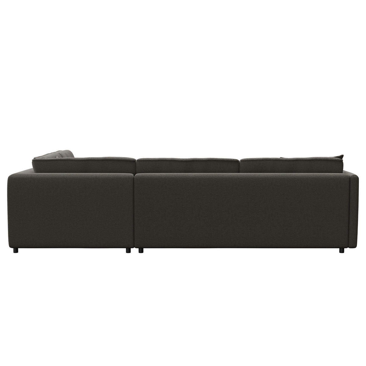 ECKSOFA mit Ottomane - Anthrazit/Schwarz, Kunststoff/Textil (328/272cm) - home24