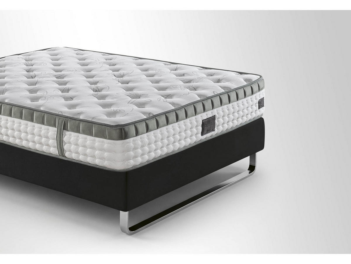 POLSTERBETTSET Retro 160x200 Grau - Grau, Textil/Metall (160/200cm) - Villa Möbel