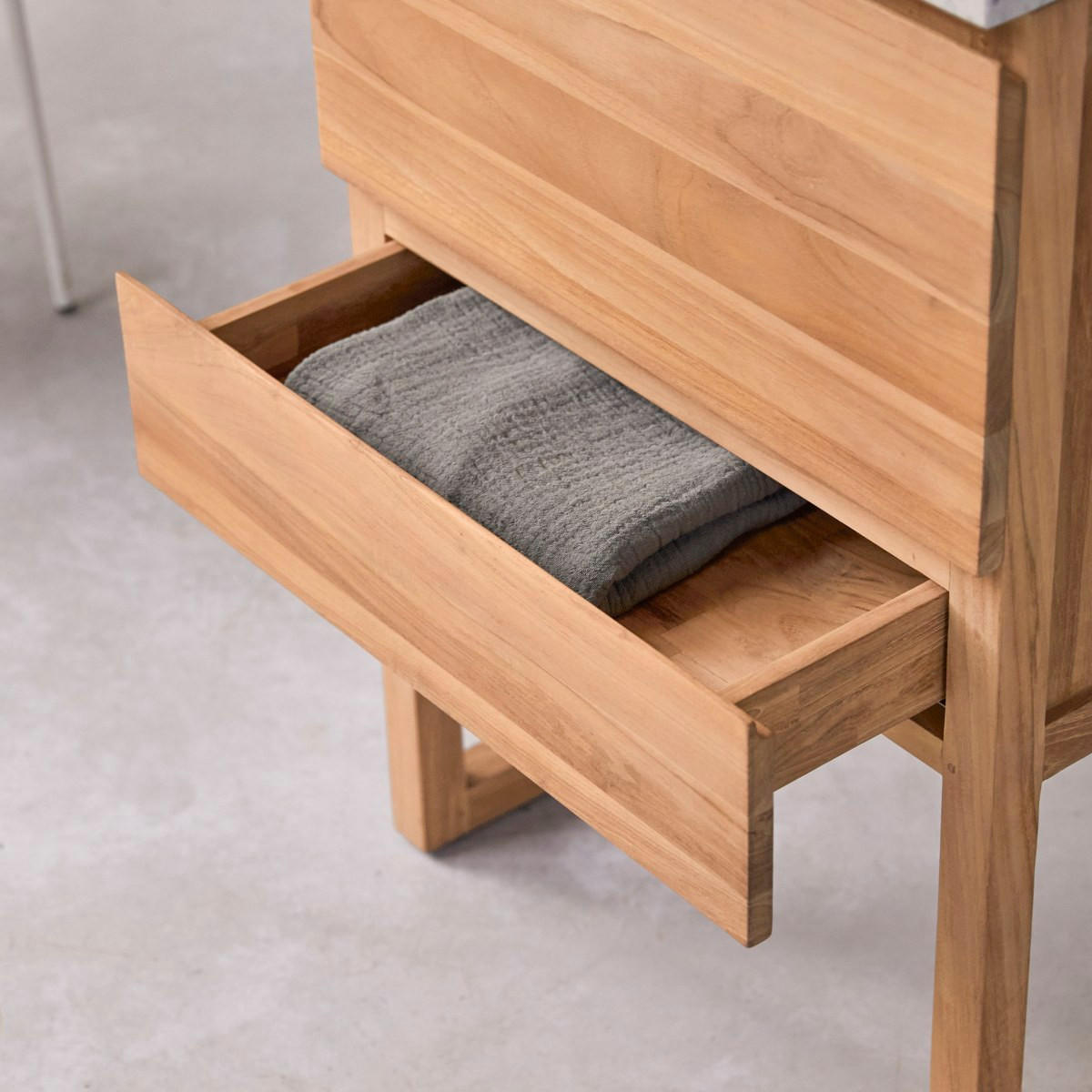 BADEZIMMERMÖBEL Edgar Hellbraun aus Teak - Hellbraun, Holz (60/88/45cm) - Tikamoon