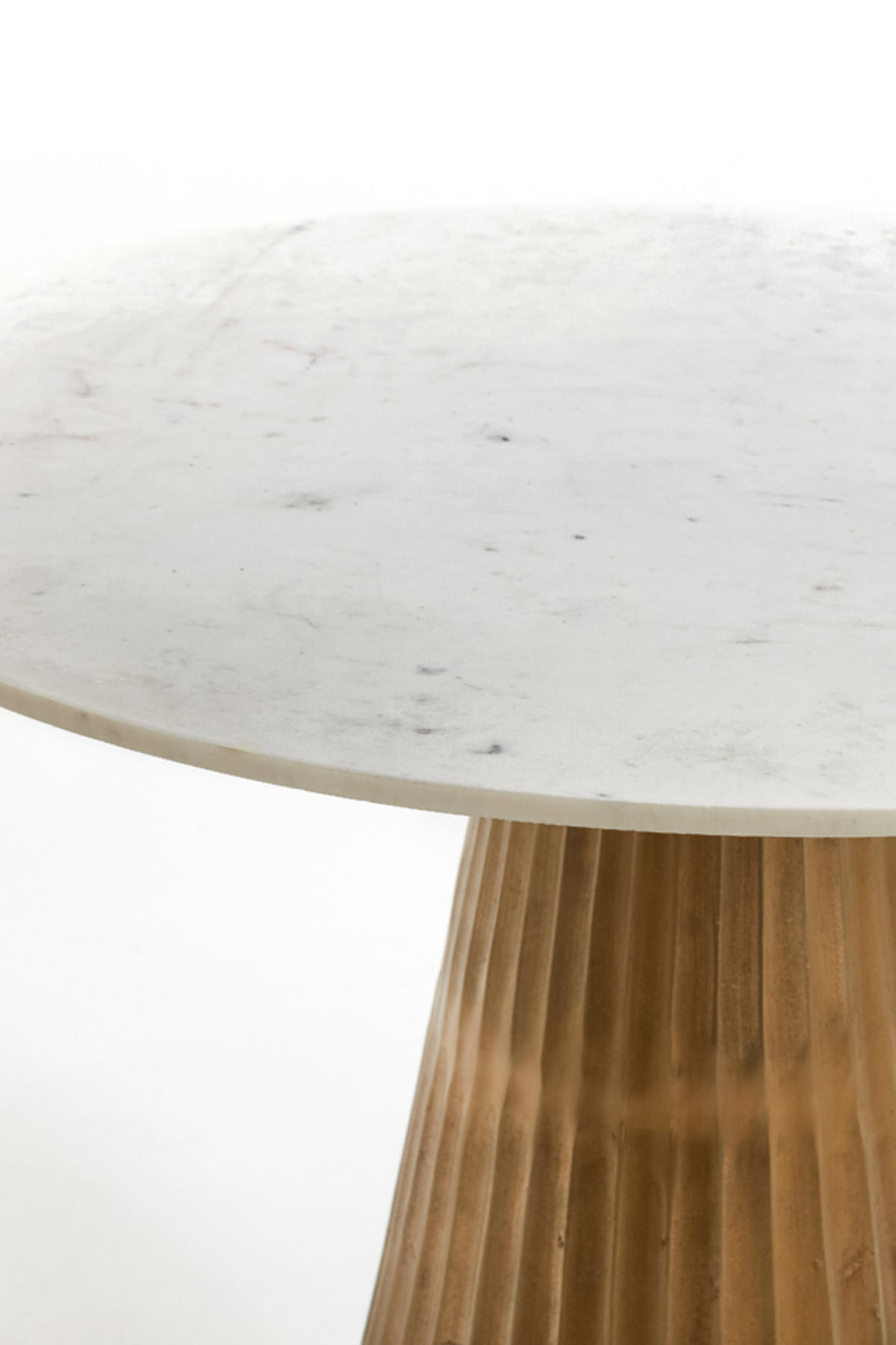 TISCH Leyda Weiß Ø100/78 cm - Weiß, Metall (100/100/78cm) - Light & Living
