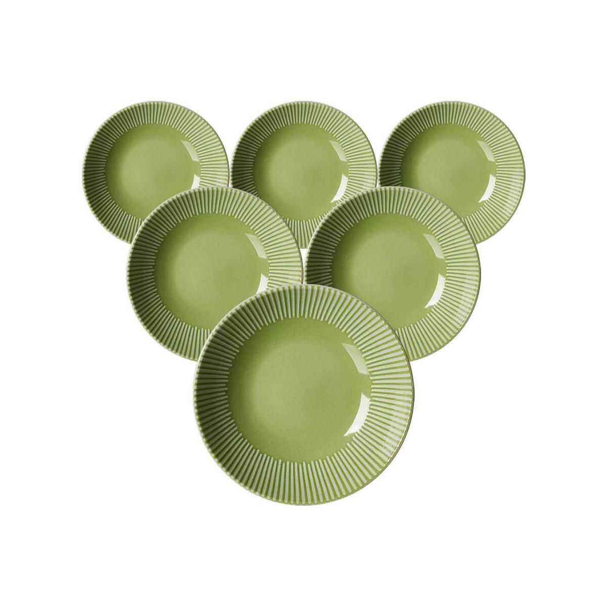 SUPPENTELLER Banda Grün ø 20 cm 6er Set - Grün, Keramik (20cm) - Ritzenhoff Breker