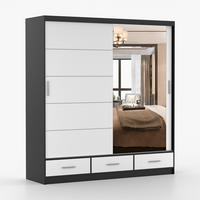 KLEIDERSCHRANK Florence 203 cm, 203/218/61, 2-türig, schwarz - Schwarz, Holzwerkstoff (203/218/61cm) - imoebel24