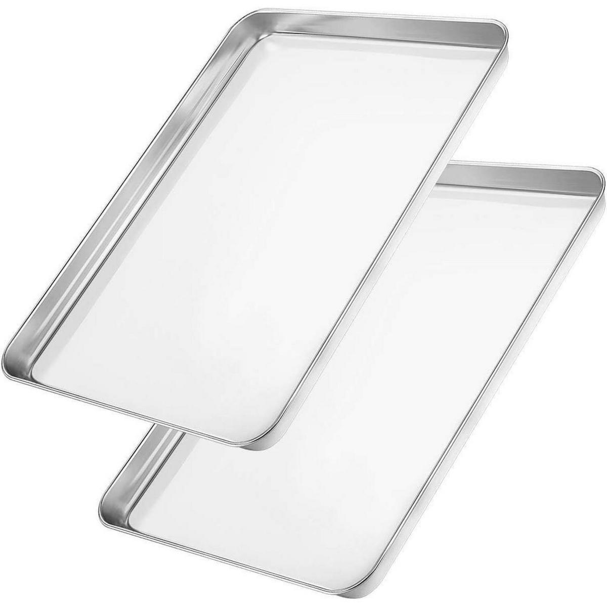 BACKBLECH 2er Set Edelstahl 30.5 x 25.4 x 2.5 cm - Silberfarben, Metall (25.4/2.5/30.5cm)